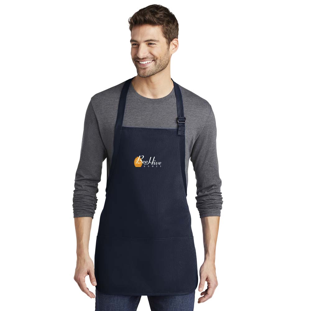 Medium-Length Apron with Pouch Pockets